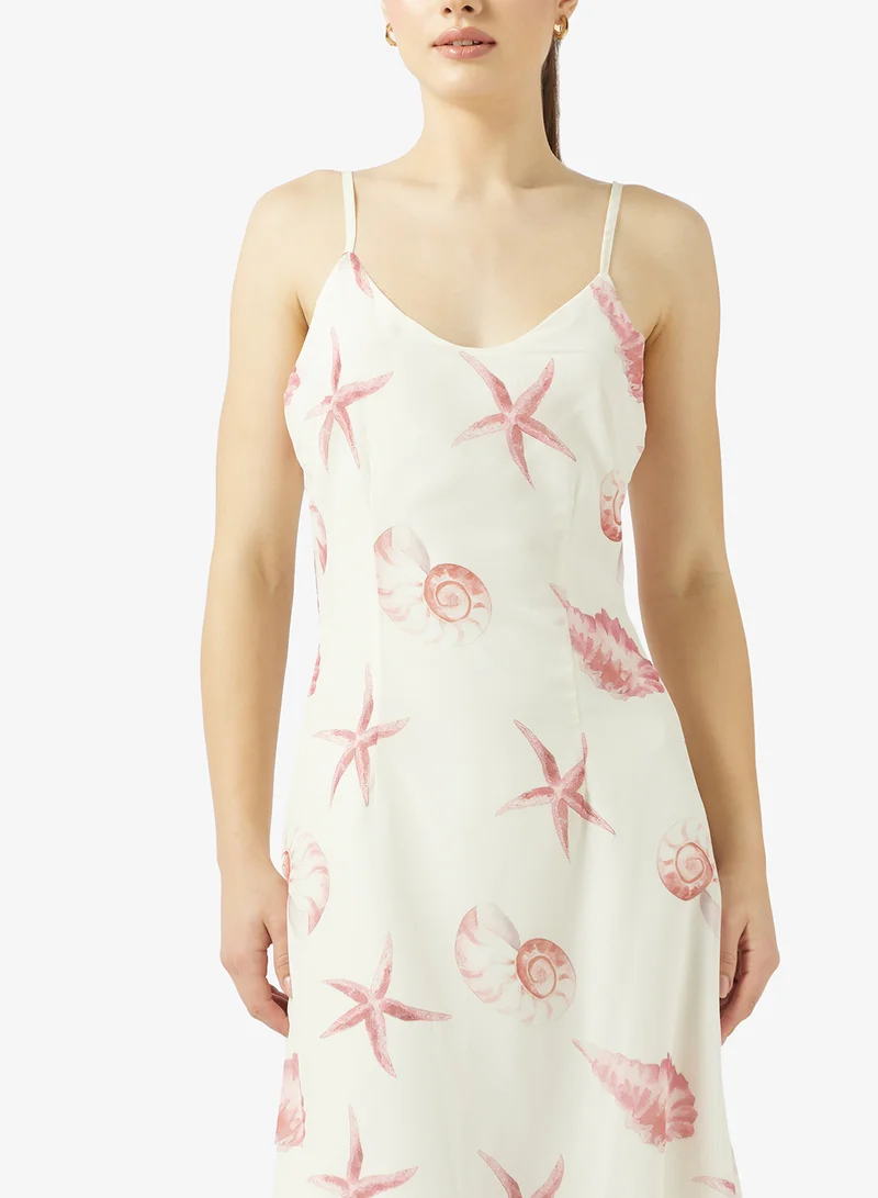 Ginger  Strappy A Line Printed Resort Dress for Women | Best Price UAE